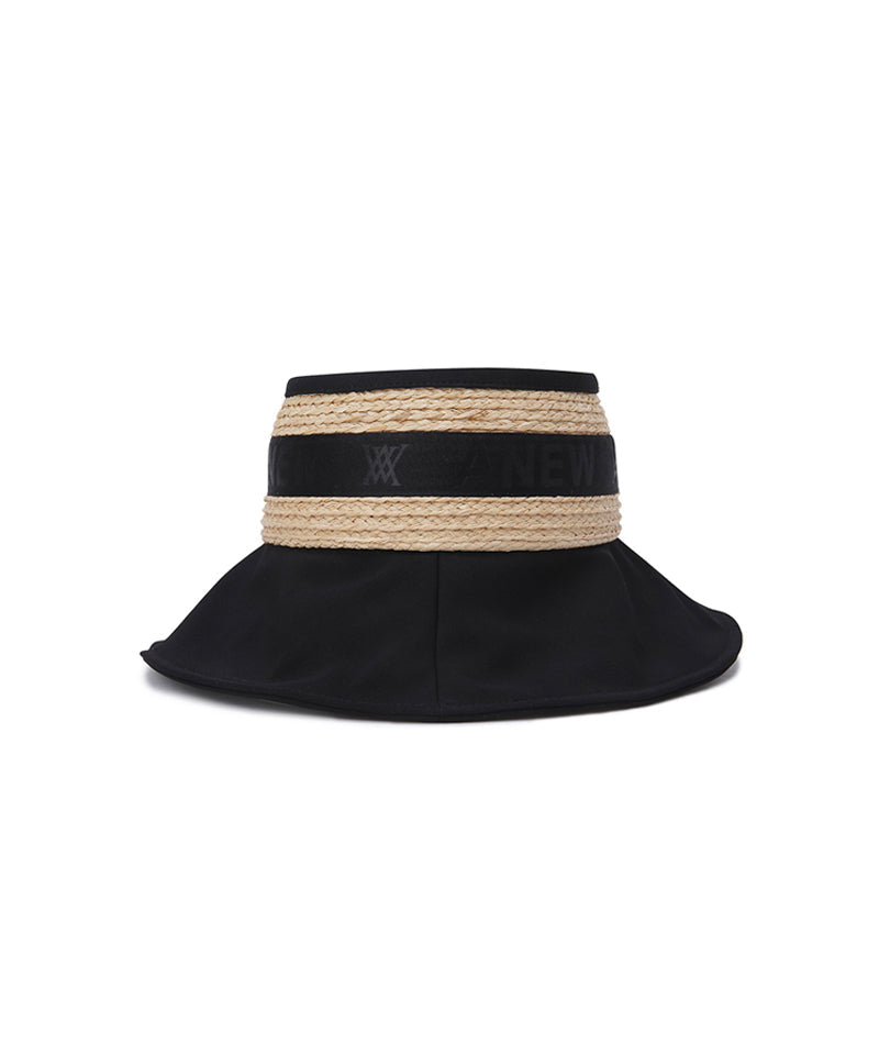 Women's Raffia Hat - Black