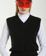 Vely Essential Knit Vest - Black