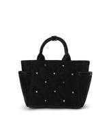 Black twinkle quilted golf tote bag, front view