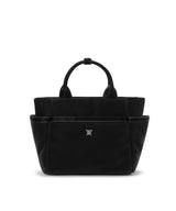 Black twinkle quilted golf tote bag, back view