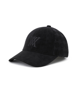 ANEW black suede-look baseball cap with tonal monogram