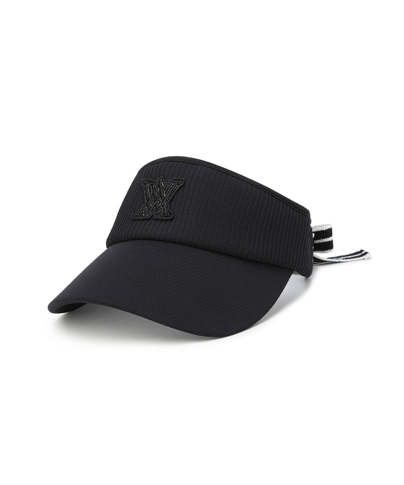 Women's Knit Ribbon Visor - Black
