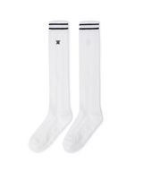 Women's Shiny Knee Socks - White