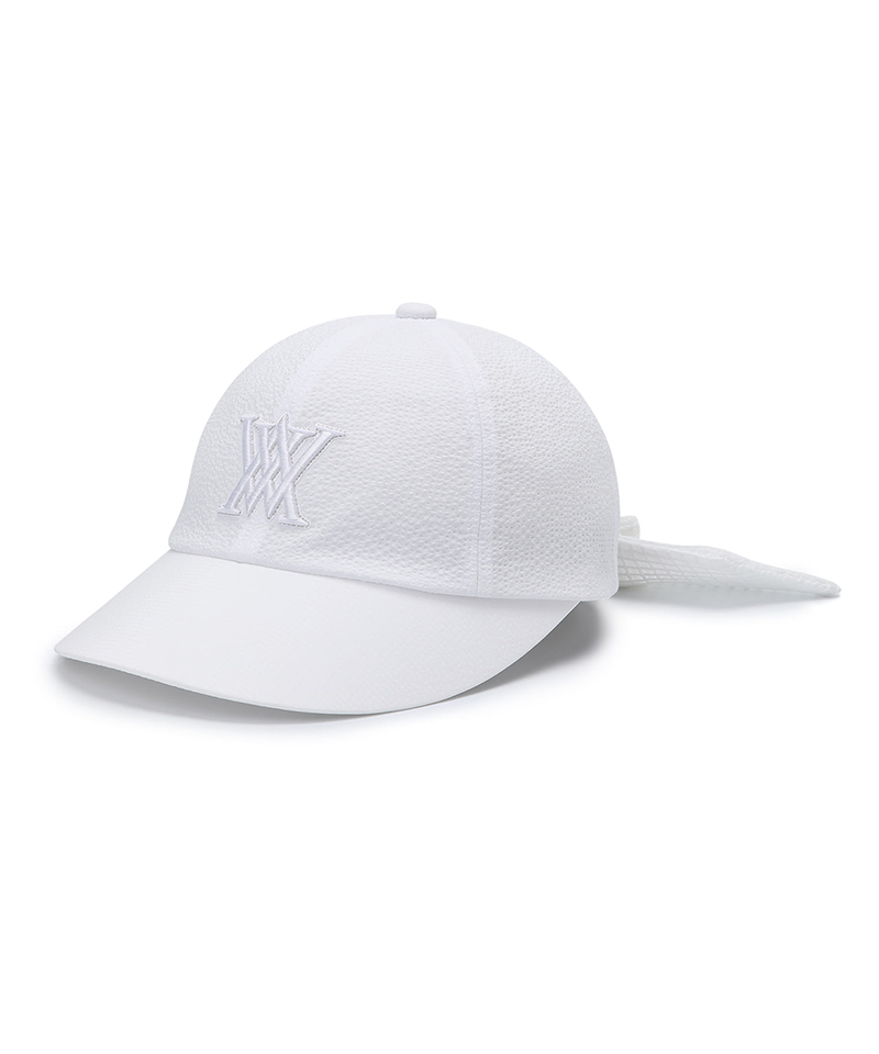 Women's Ribbon Ball Cap - White