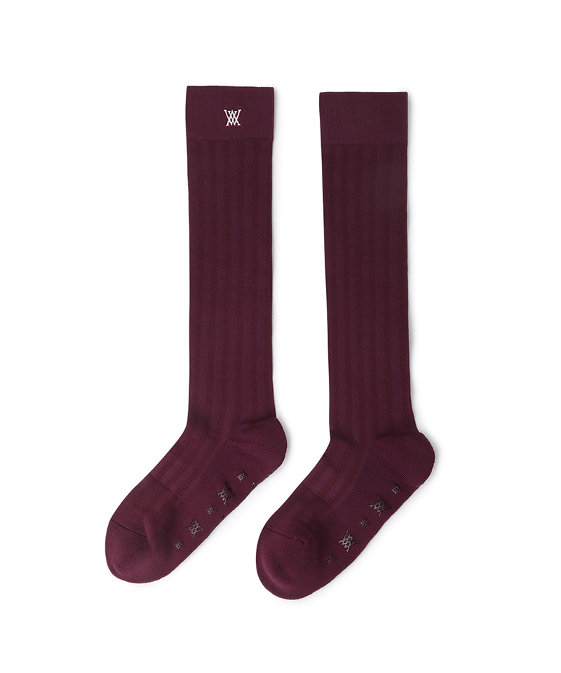 Women's Color Pop Knee Socks - Burgundy