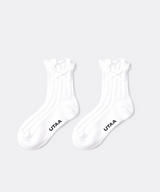 UTAA Women's Laurel Frill Ribbon Socks - White