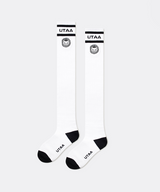 UTAA Women's Ring Panther Line Color Knee Socks - White