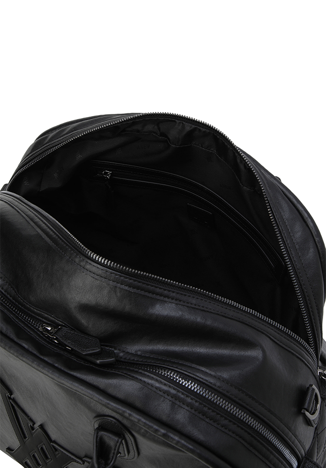 Uni Vintage Leather Boston Bag - Black