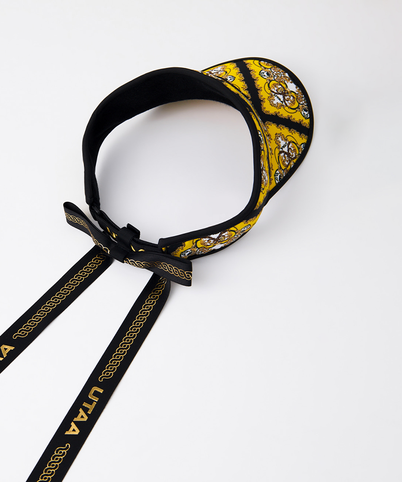 UTAA Women's Midnight Panther Baroque Ribbon Sun Visor - Yellow
