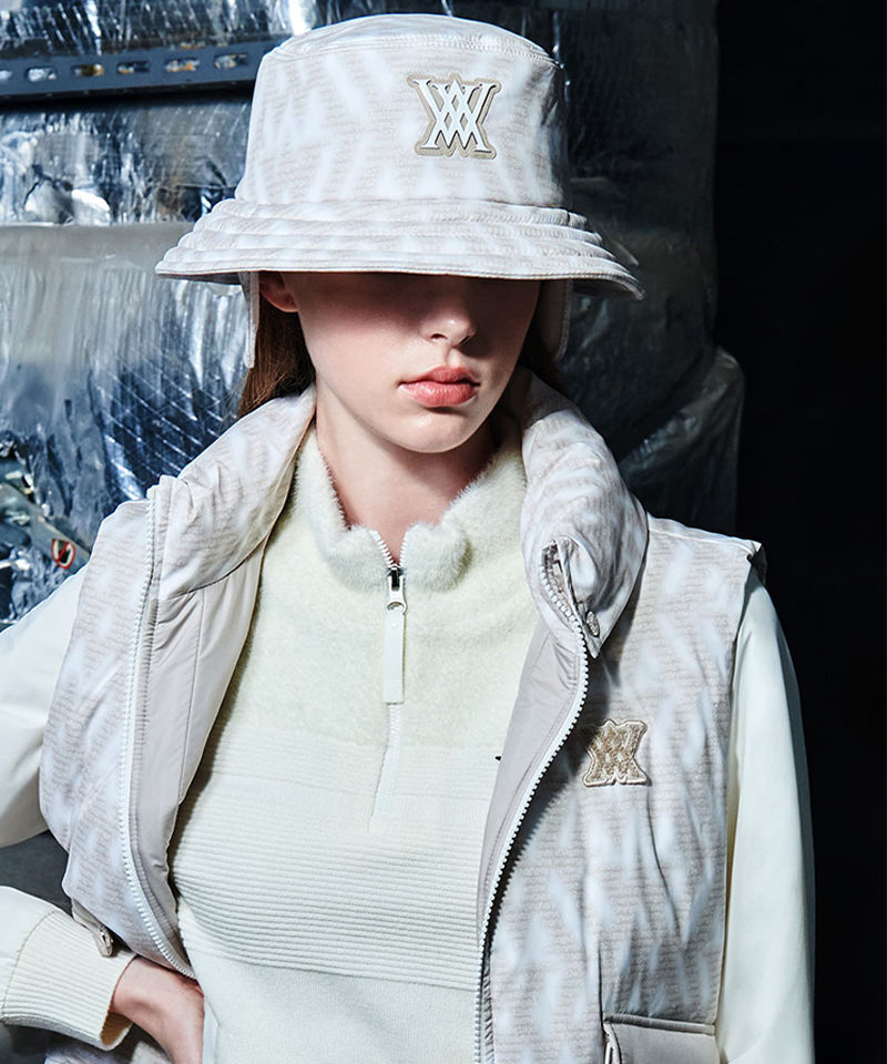 Women's Logo Pattern Hat - Beige