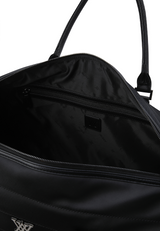 Unisex Fabric Mix Boston Bag - Black