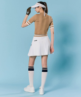 Orange Label Two-Tone Color Blocking Knee Socks - White