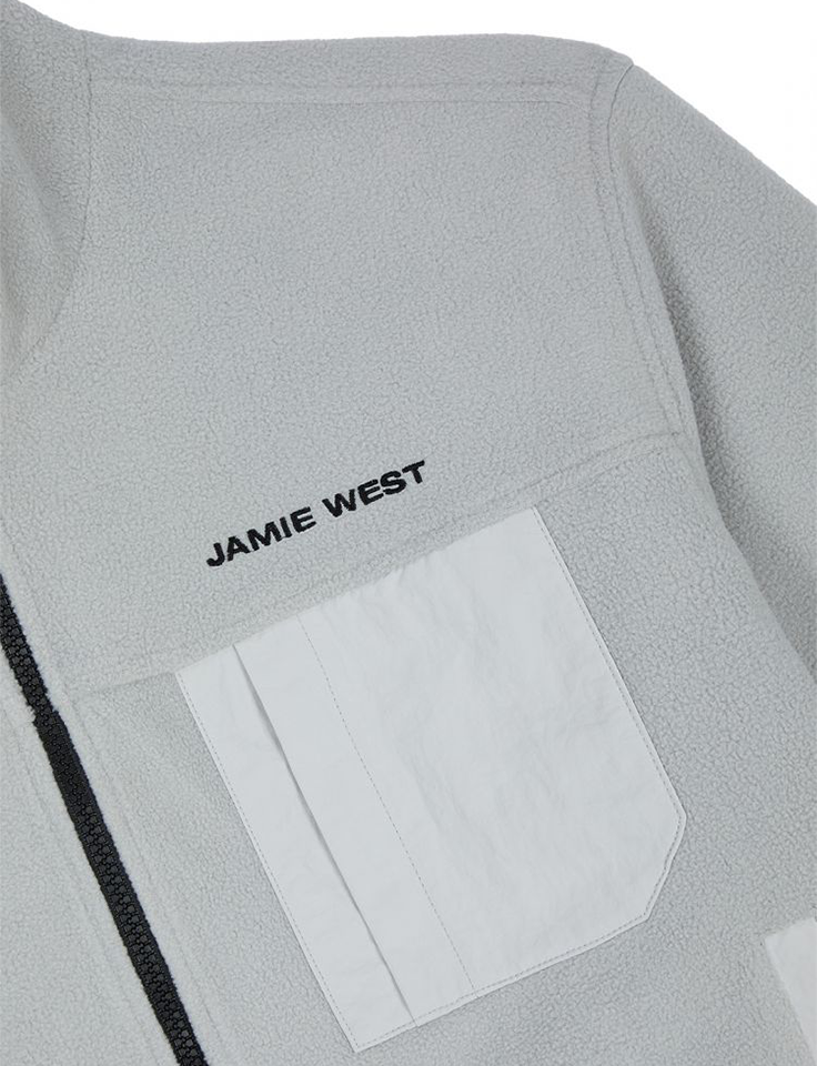 Jamie West Fleece Nylon Reversible Jumper - Gray