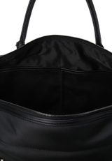 Unisex Fabric Mix Boston Bag - Black