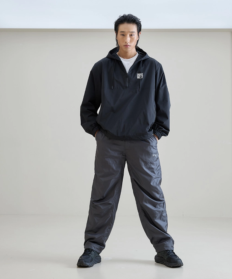 Jamie West Active Half Zip-up Hoodie Pullover - Black