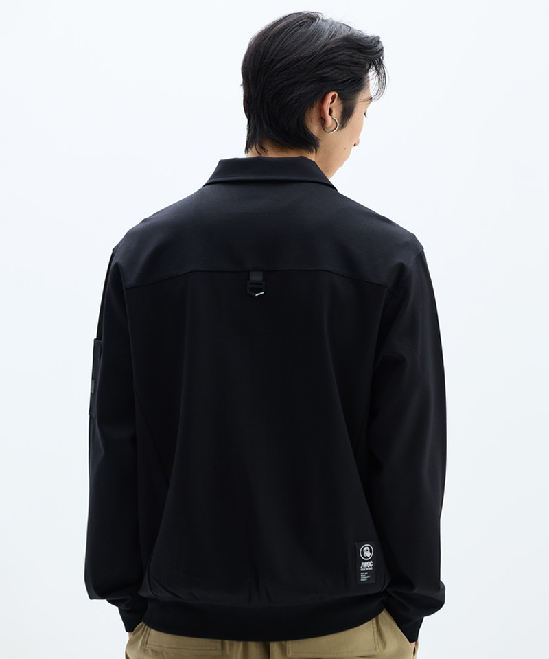 Jamie West Essential Collar Point Half Zip-up Sweatshirts -Black