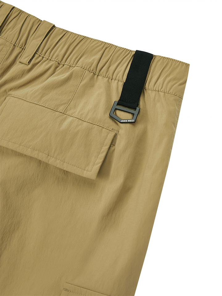 Jamie West Nylon Stretch Cargo Shorts - Beige