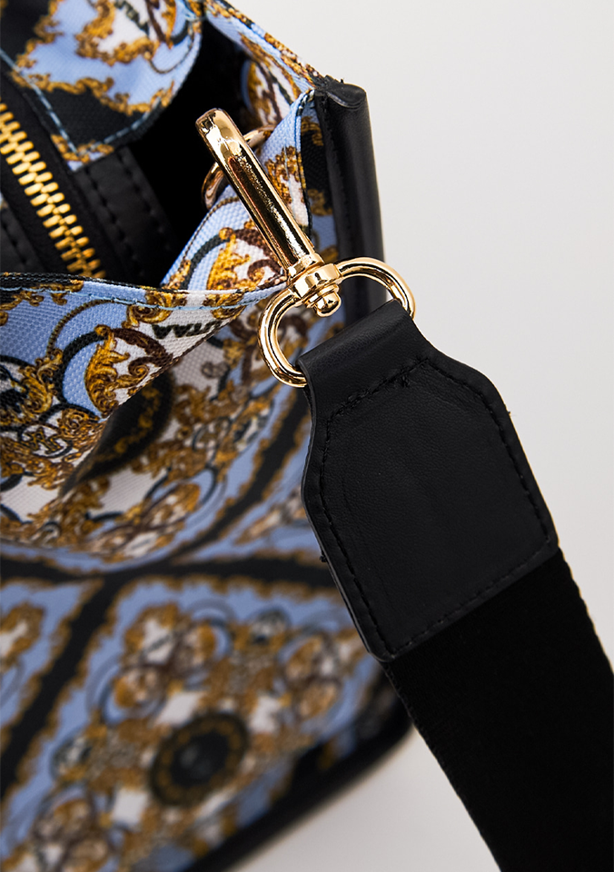 UTAA Midnight Panther Baroque Tote Bag - Sky Blue