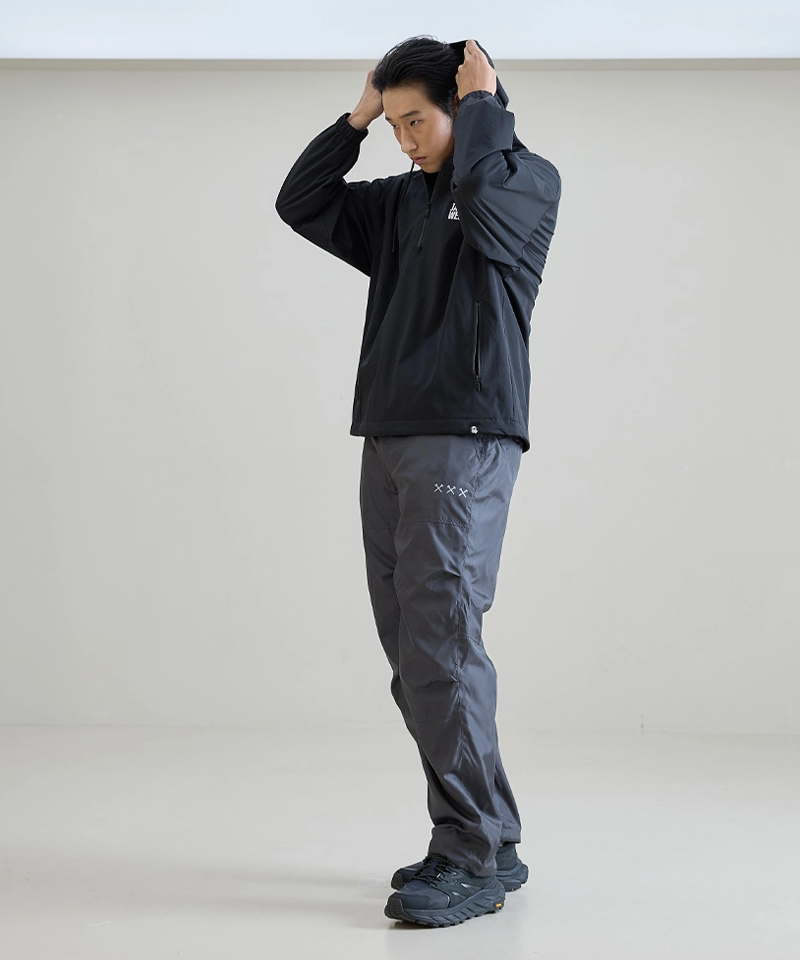 Jamie West Active Half Zip-up Hoodie Pullover - Black