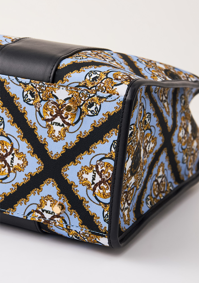UTAA Midnight Panther Baroque Tote Bag - Sky Blue