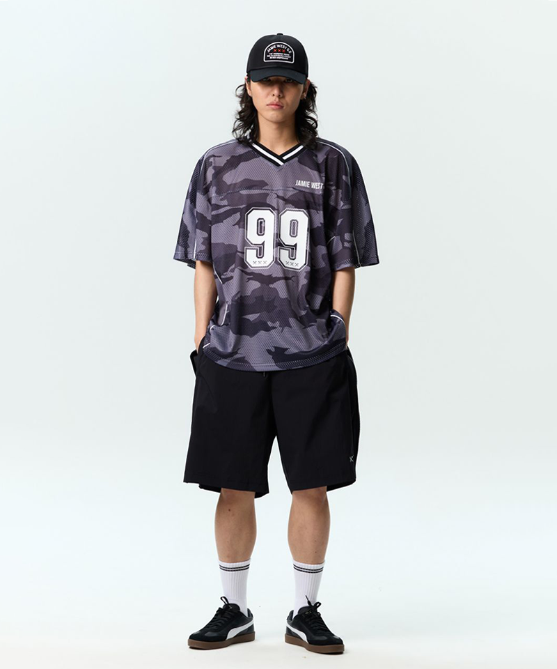 Jamie West No.99 Vneck Mesh Camo T-Shirts - Black