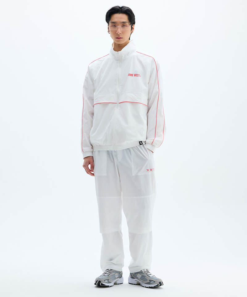 Jamie West No.9 High-Neck Packable Windbreaker - White