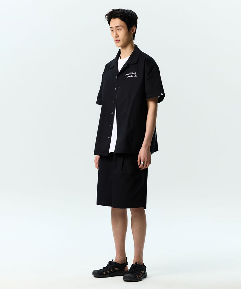 Jamie West Onetuck Wide Set-up Shorts - Black