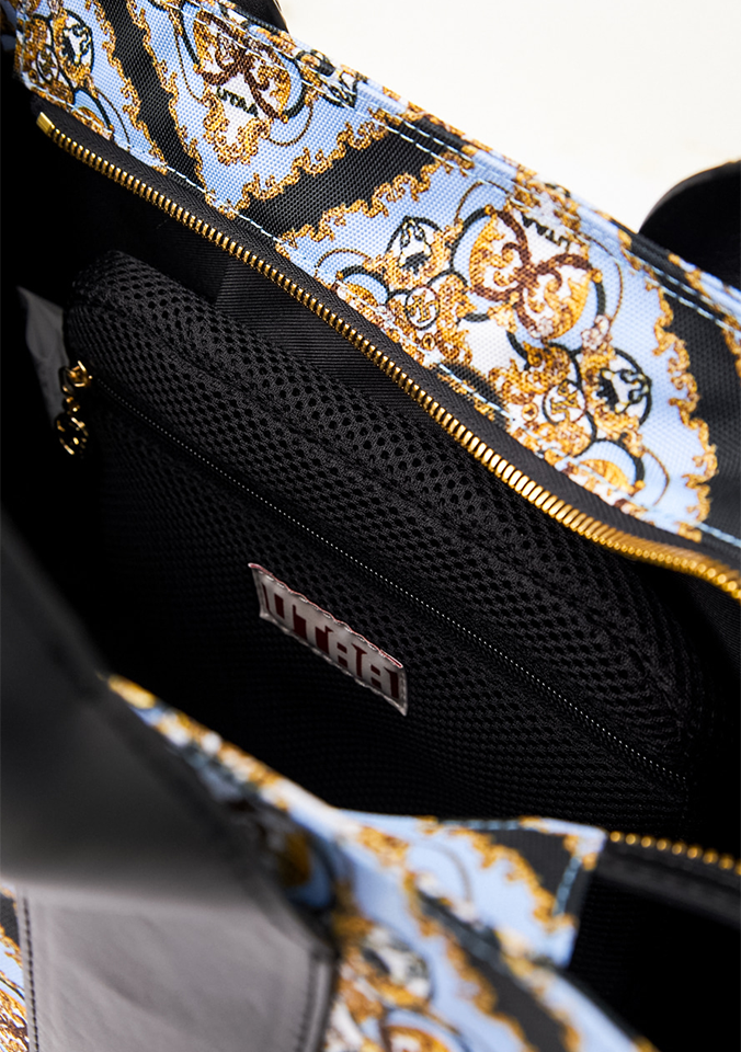 UTAA Midnight Panther Baroque Tote Bag - Sky Blue