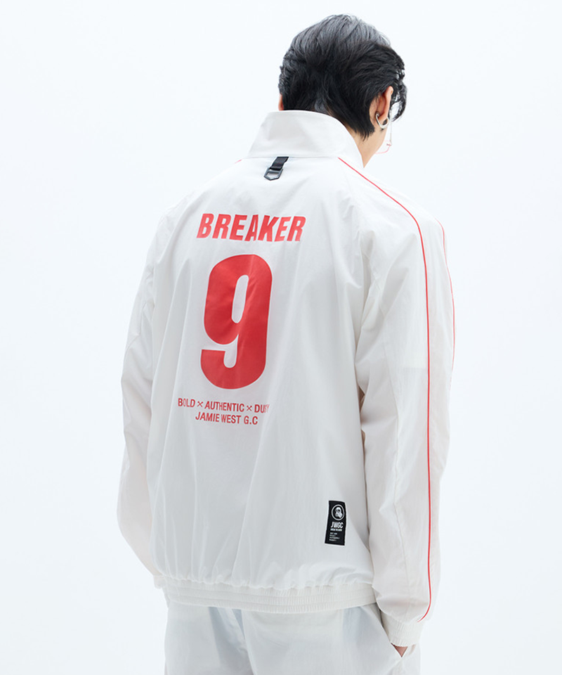Jamie West No.9 High-Neck Packable Windbreaker - White