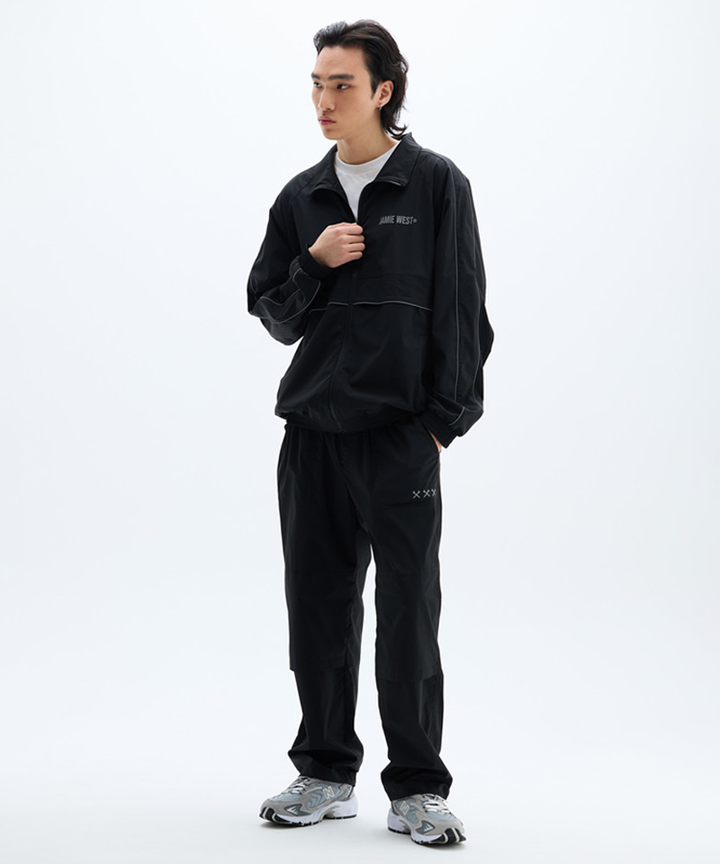 Jamie West No.9 High-Neck Packable Windbreaker - Black