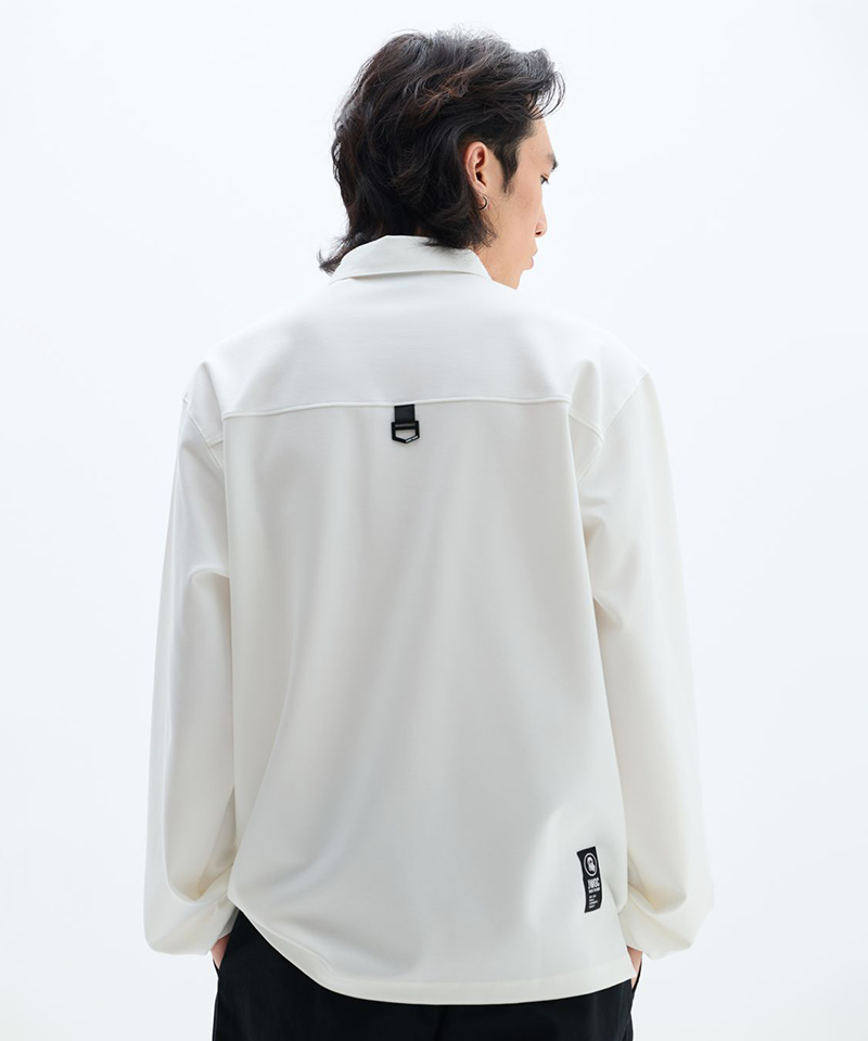 Jamie West Woven Pocket Point Collar T-Shirts - White