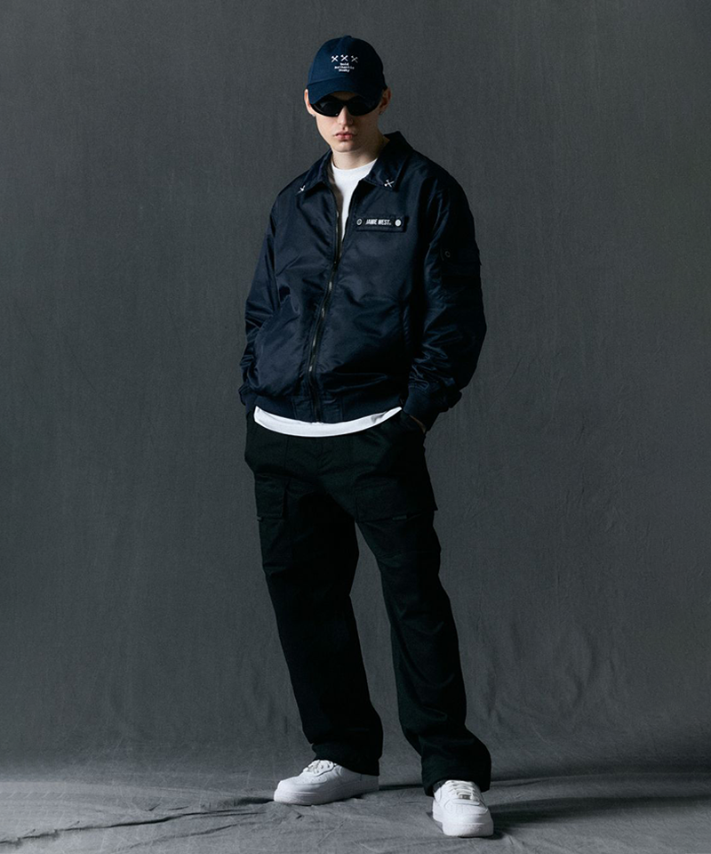 Jamie West Collar Point Work Jumper - Navy