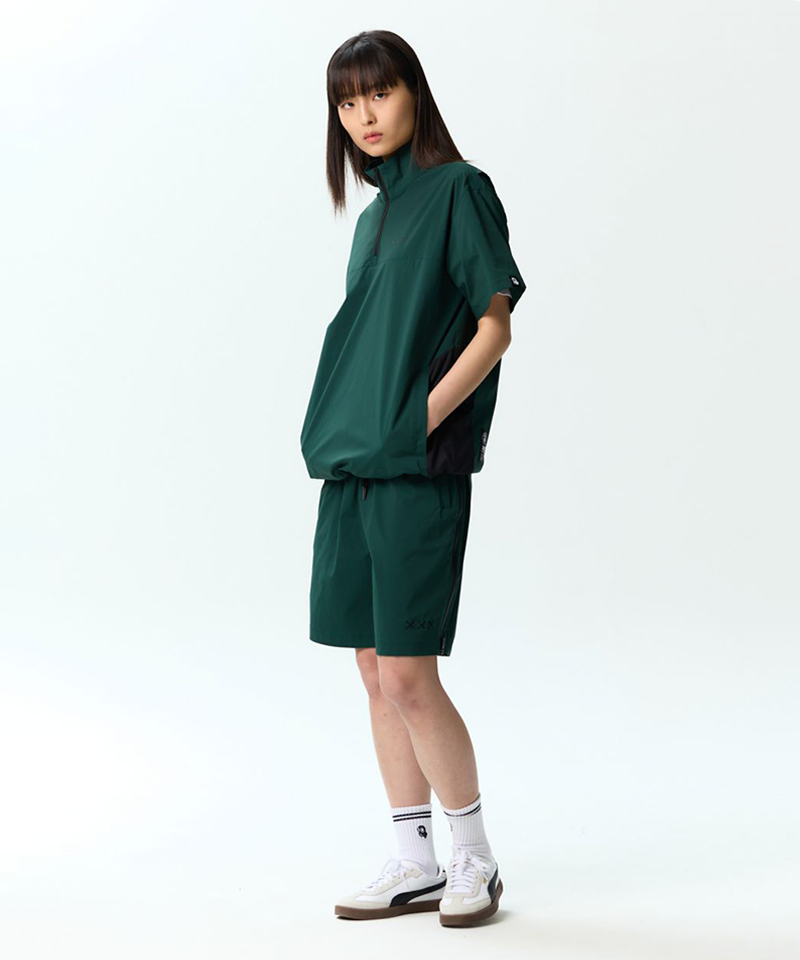 Jamie West Half Zip-up Ventilation Stand Collar P-Shirts - Green