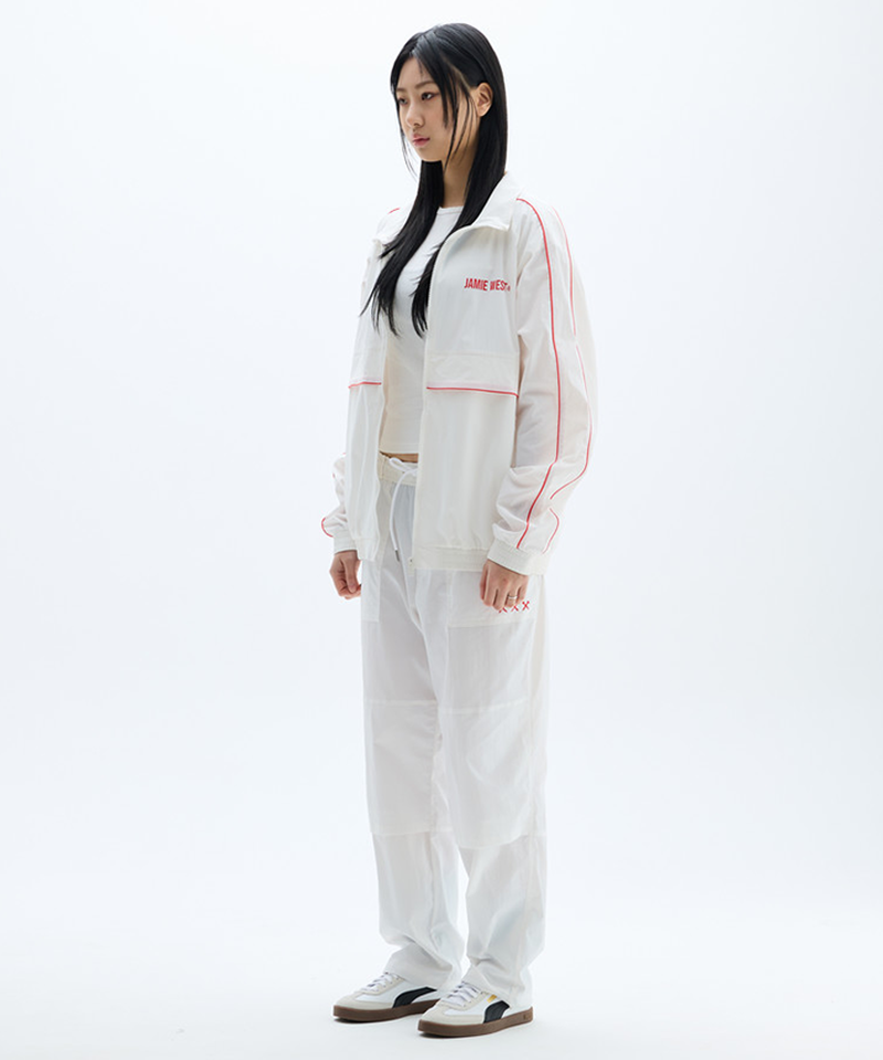 Jamie West No.9 High-Neck Packable Windbreaker - White