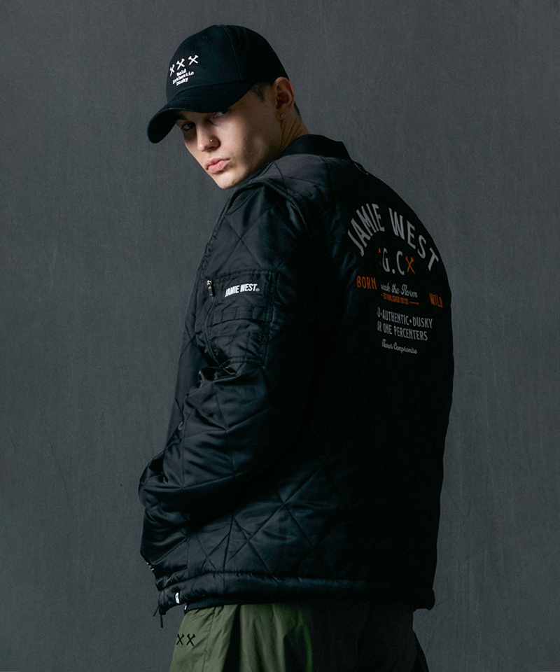 Jamie West Lettering Quilted Detachable Jumper - Black