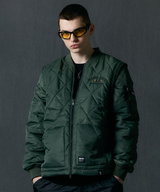 Jamie West Lettering Quilted Detachable Jumper - Green