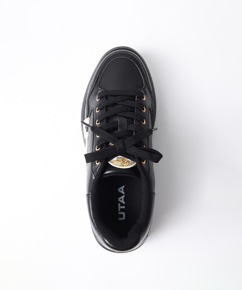 UTAA Women's Gilt Bold Logo Platform Sneakers - Black