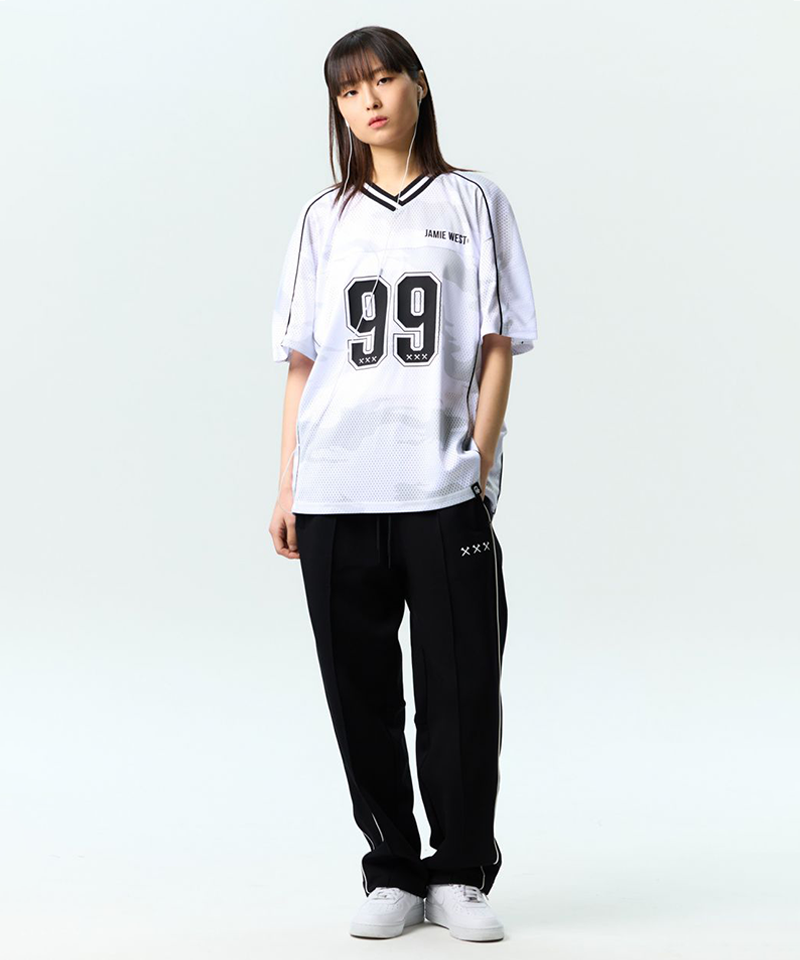 Jamie West No.99 Vneck Mesh Camo T-Shirts - White