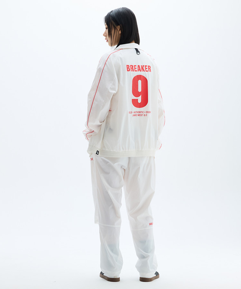 Jamie West No.9 High-Neck Packable Windbreaker - White