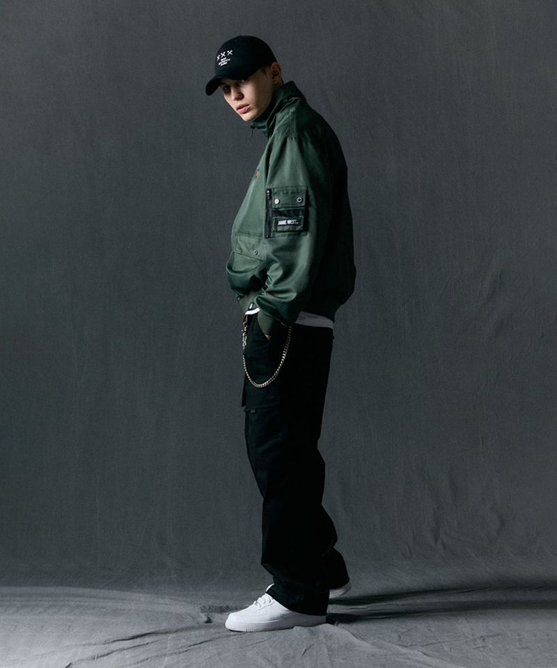 Jamie West Stand Collar Windbreaker - Green