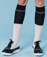 Orange Label Color Blocking Knee Socks - 4 Colors
