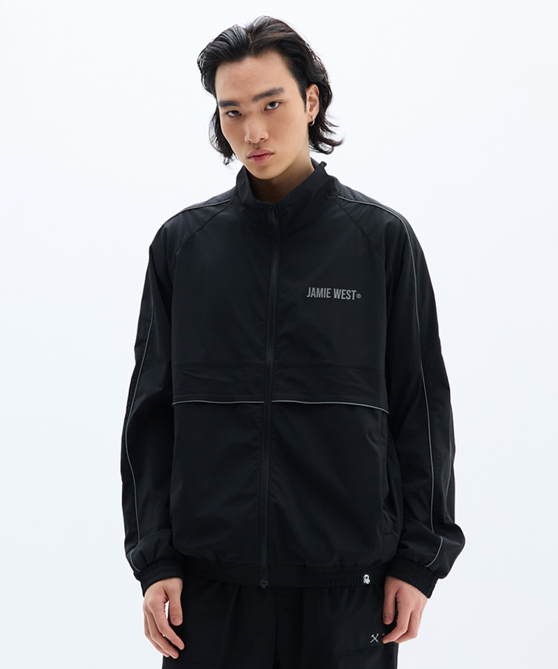 Jamie West No.9 High-Neck Packable Windbreaker - Black