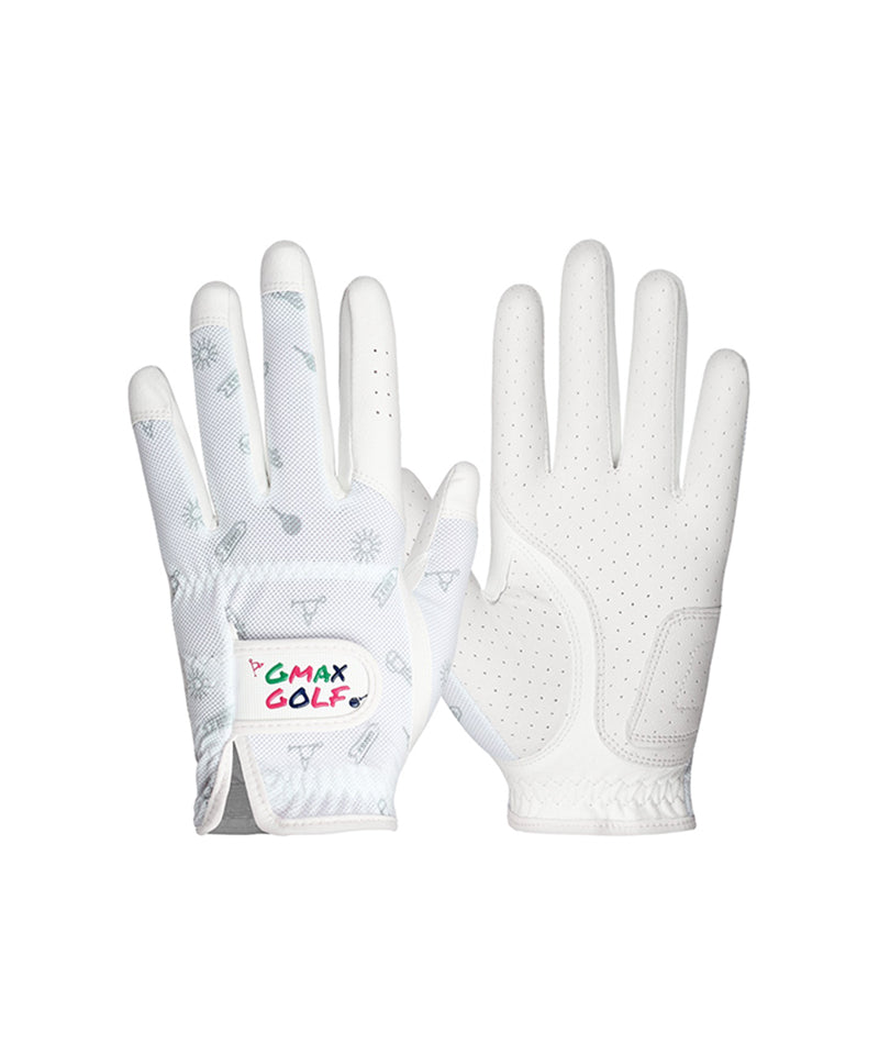 Gmax Women's Mesh Sheepskin Glove- Both hands - White