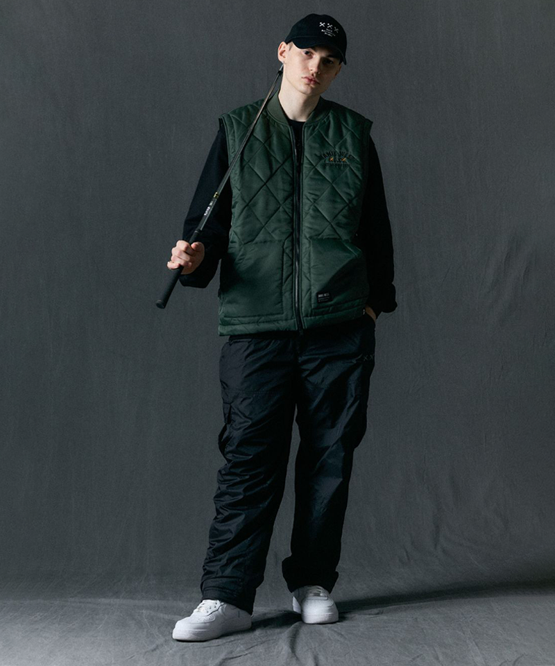 Jamie West Lettering Quilted Detachable Jumper - Green