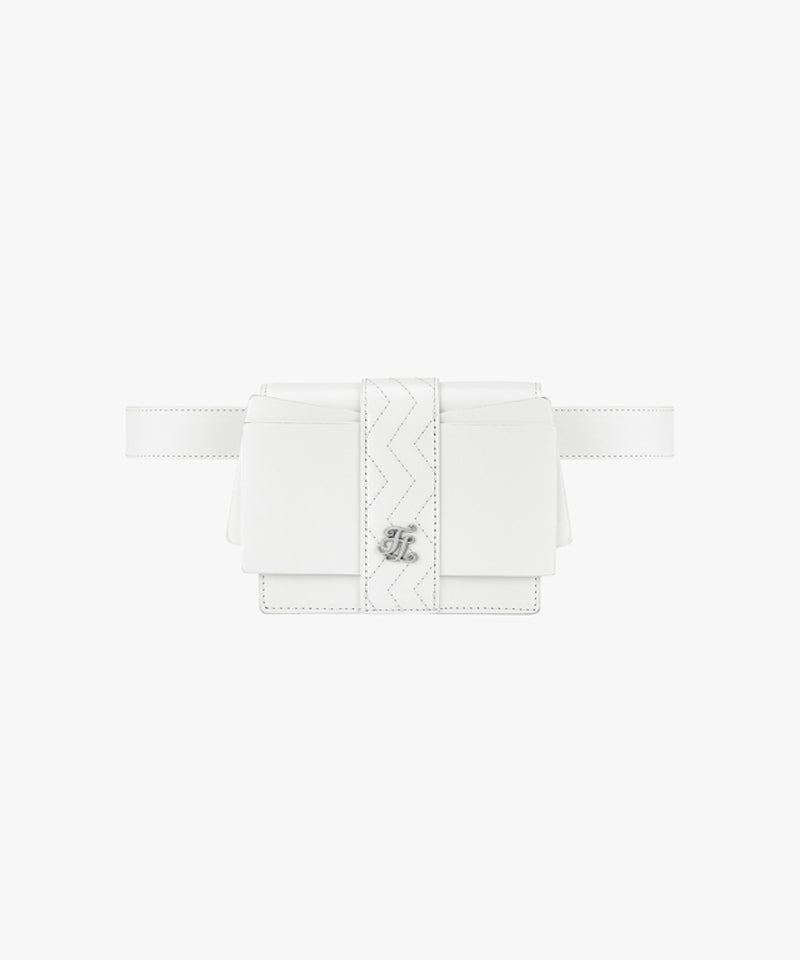 FAIRLIAR Ribbon Logo Decoration Hip Bag - White