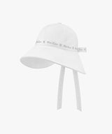 FAIRLIAR Logo Tape Wide Bucket Hat - White