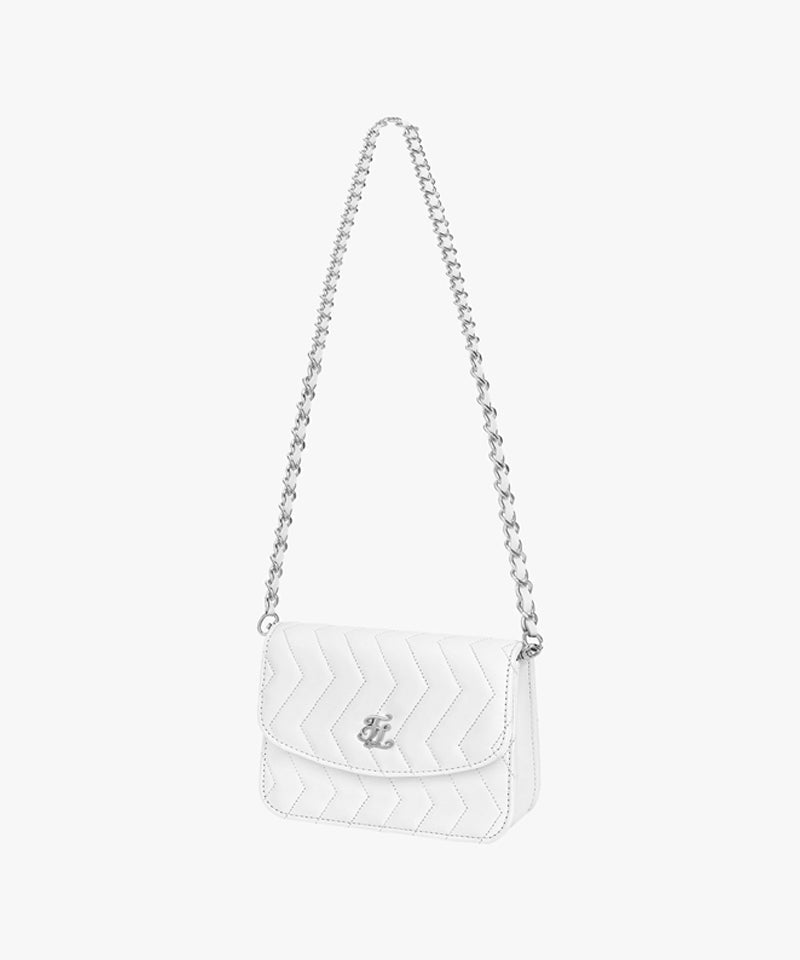 FAIRLIAR Chain Belt Set Hip Bag - White