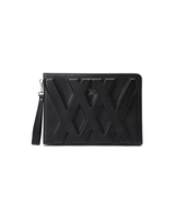 Uni Logo Intaglio Clutch - Black