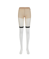 Women's Color Block Stocking - White