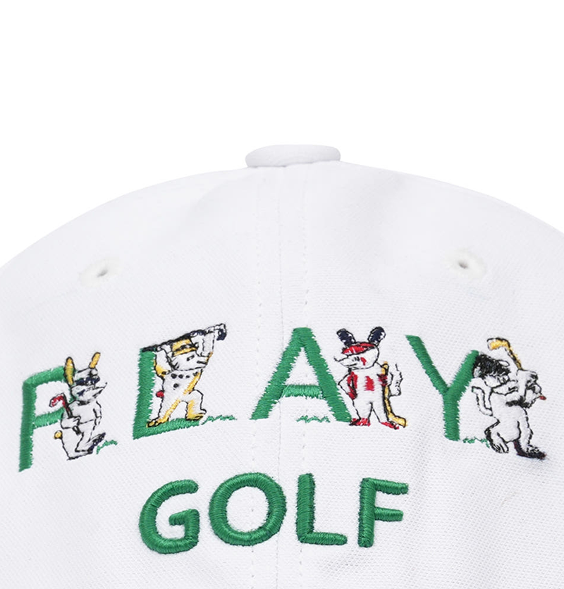 Castelbajac Men's Color Block Point Character Embroidery Ball Cap - White